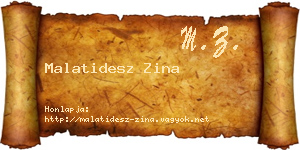 Malatidesz Zina névjegykártya